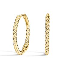 18K Gold Plain Hoop Earrings