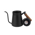 Hand Drip Kettle With Thermometer and Wooden Handle