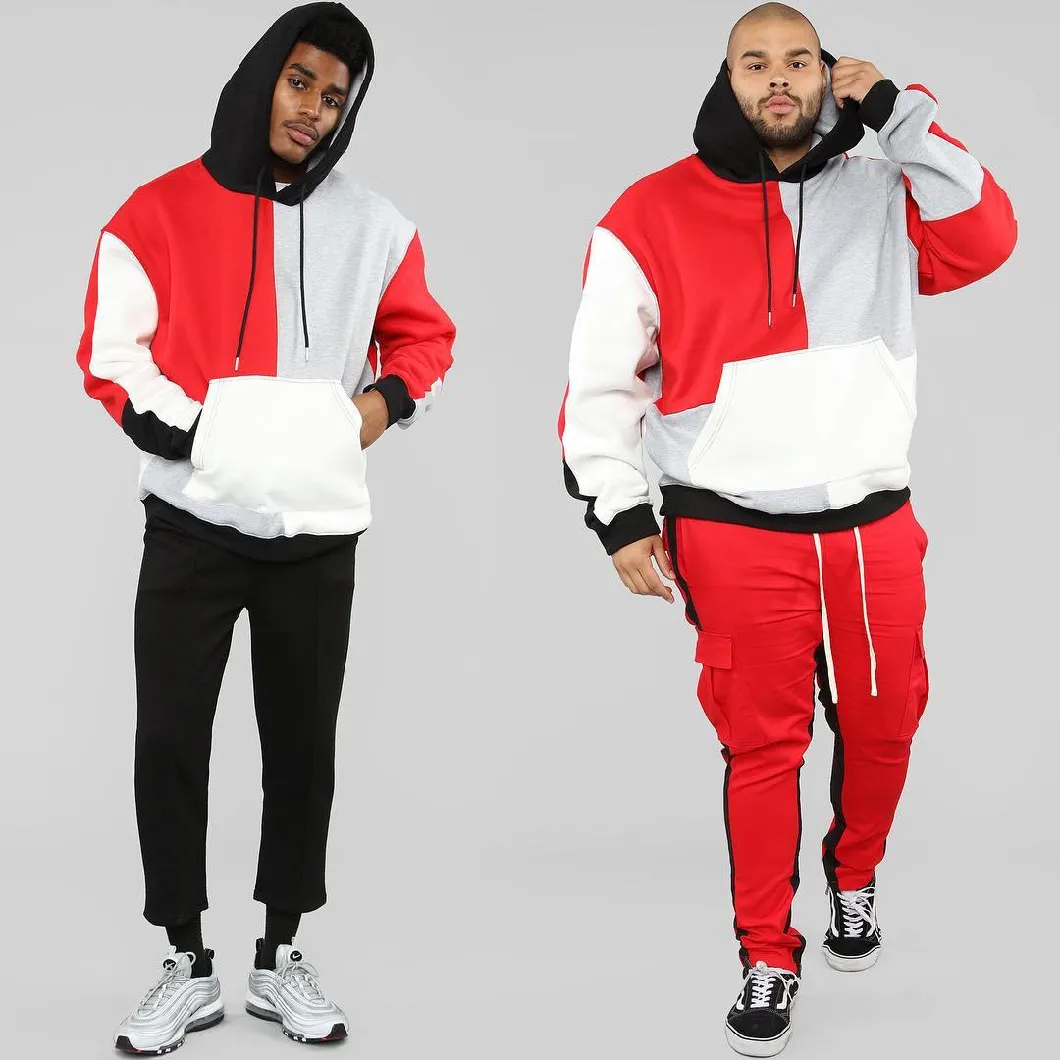 New Multicolor Stitching Loose Fashion Street All-Match Hoodie