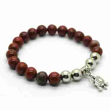 Natural Red Jasper Bracelet Gemstone jewelry alloy pendants