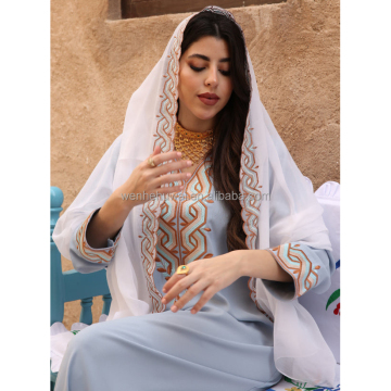 Custom Islamic Embroidery Jalabiya for Women - Kuwaiti Gulf, Dubai, Middle East