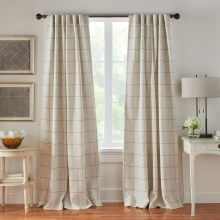 Home Fashions: Blackout Brighton Windowpane Plaid Curtains for Living Room and Bedroom Décor with Rod Pocket Tabs