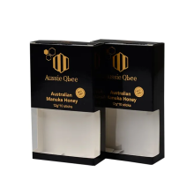 PVC Window Custom Logo Black Honey Paper Box - Honey Stick Box