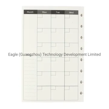 Monthly Planner Refill for Discbound Notebook