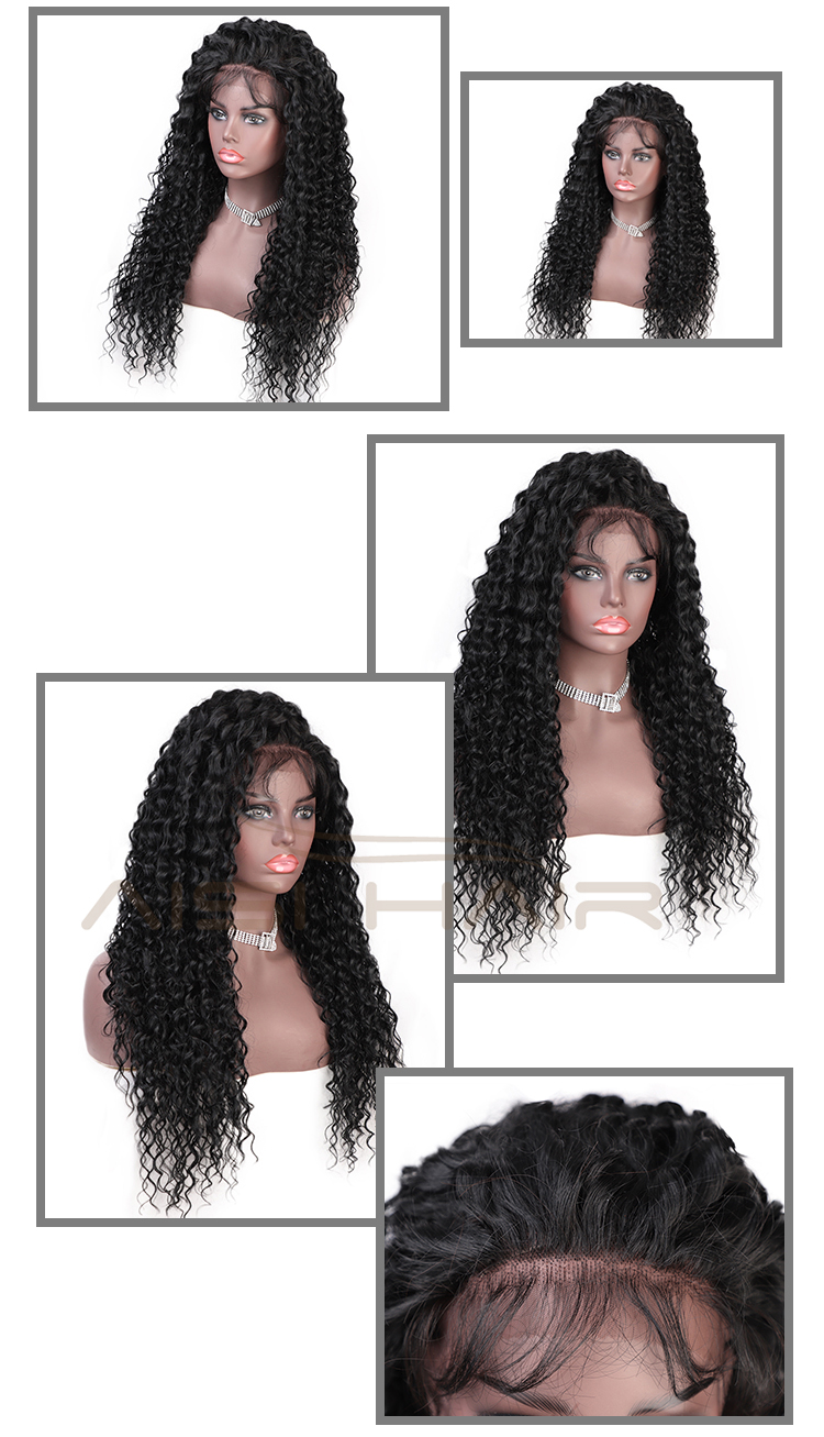 Aisi Hair 13x6 Long Wavy Natural Black Wig Afro Kinky Curly Wave Lace Front Wig Deep Wave Front Lace Hair Wigs For Black Women