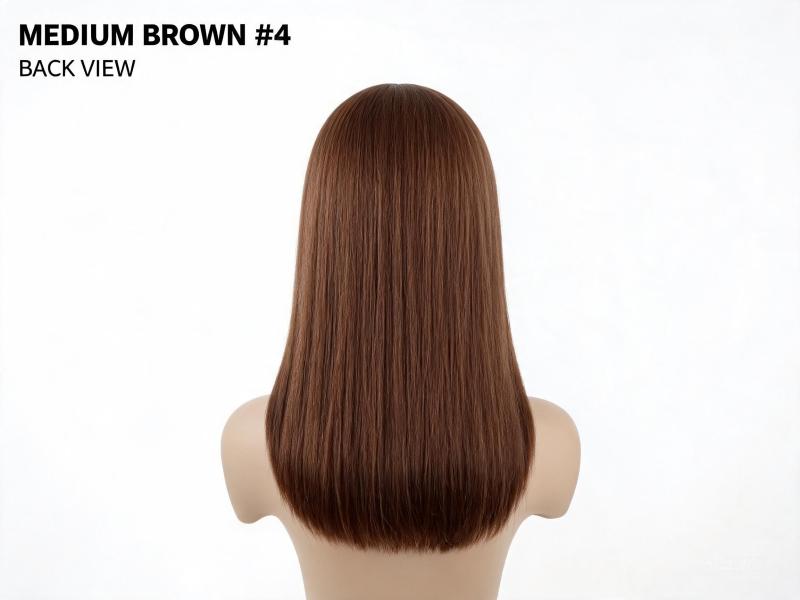 Medium Brown Straight Lace Front Wig Human Hair