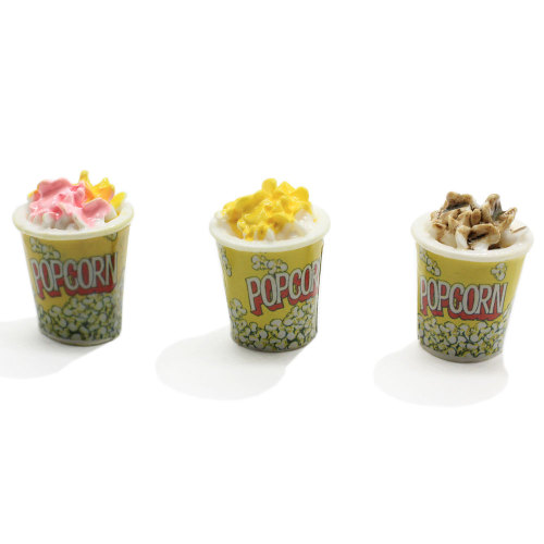 100 stks Kleurrijke Foodlittle Popcorn Resin Charms DIY Decoratie Ambachten Simulatie Voedsel Kinderen Poppenhuis Ornament Accessoires