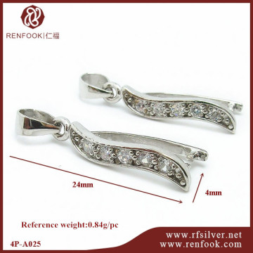 Renfook unique silver jewelry sterling silver crystal pendant bail