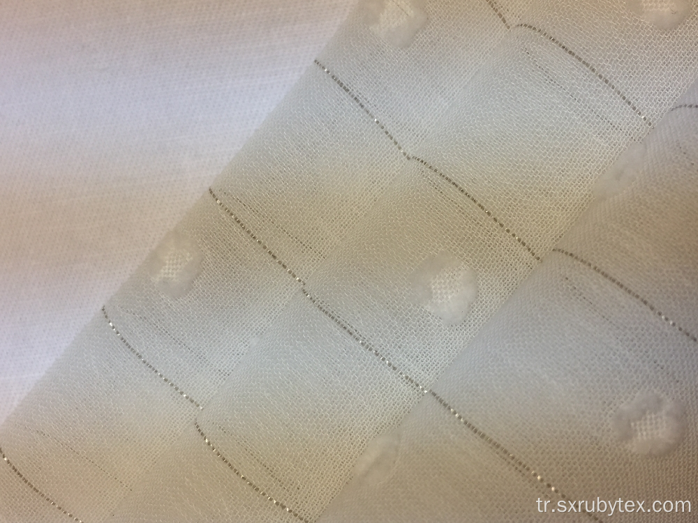 Polyester İsviçre Noktaları Gümüş Simli Katı Kumaş