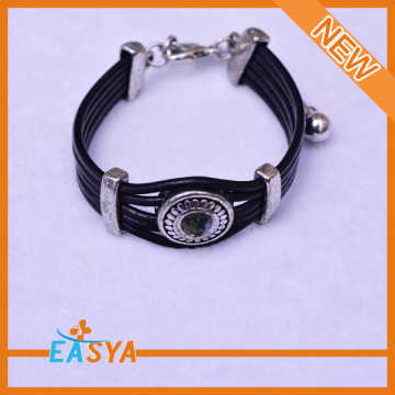 Cheap Price Black Leather Cuffs Watch Design Bracelet