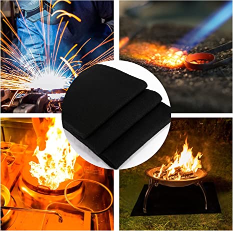 High Temp 18" X 24" X 1/8" Carbon Fiber Welding Blanket Protect Work Area from Sparks & Splatte (18 x 24 inches)