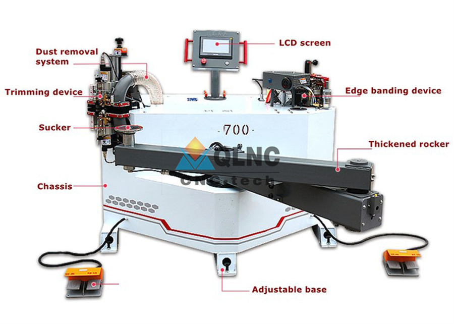 Factory Efficient All In One Edge Trimming Special Shaped Edge Banding Machine