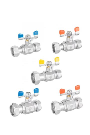 Butterfly handle water control shut-off ball valve