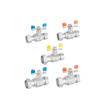 Butterfly handle water control shut-off ball valve