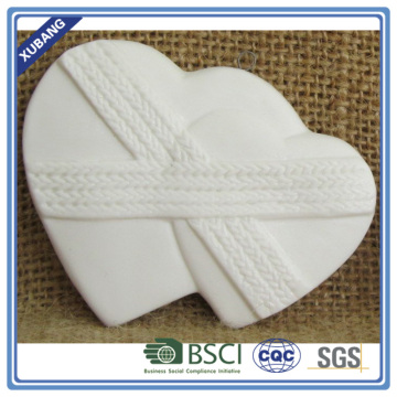 Christmas adornment heart white ceramic heart ornaments
