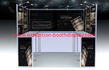 Portable Black Exhibition Booth Displays , Modular Trade Show Display Systems