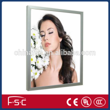 Fabric tension display led light box with snap open aluminum frames