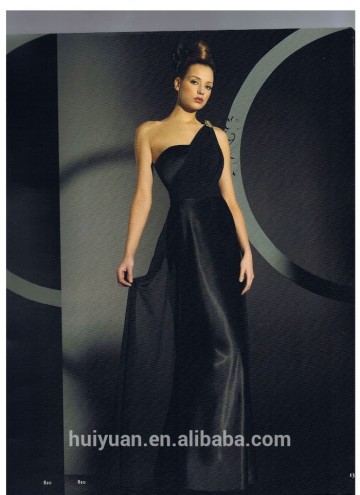 Black one shoulder fishtail evening dress