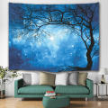 Galaxy Tapestry Wall Hanging Stars Blue Sky Wall Tapestry Tree Night Sky Wall Art voor slaapkamer Home Dorm Decor