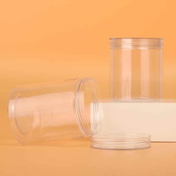 Clear food plastic jar with easy open lid