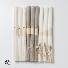 Plant-Inspired Linen Table Textures by Hand