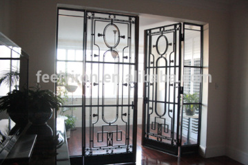 Artistic wrought iron grill door