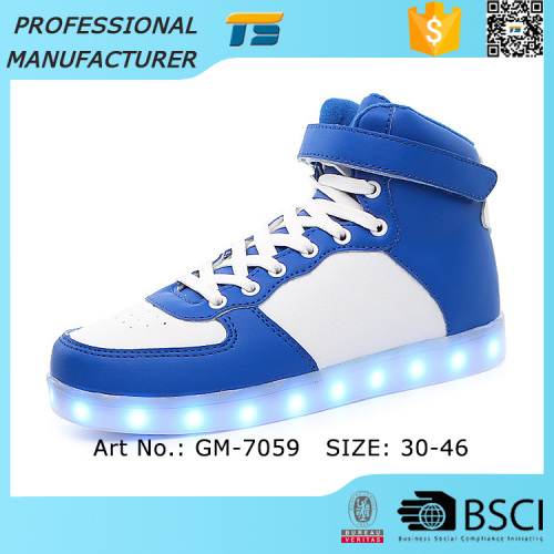 Olympic British Delegation High Top Led Fashion Shoes That Light Up