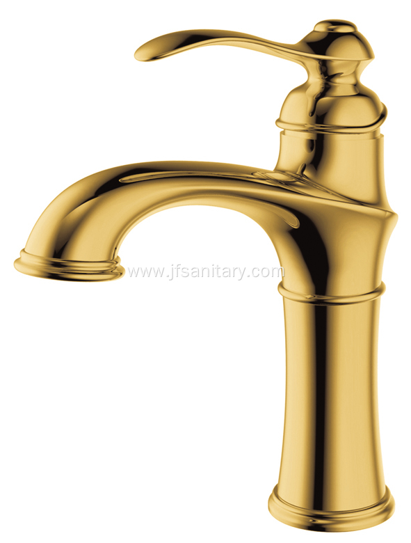 Brass Bathroom Hot And Cold Faucet Gold