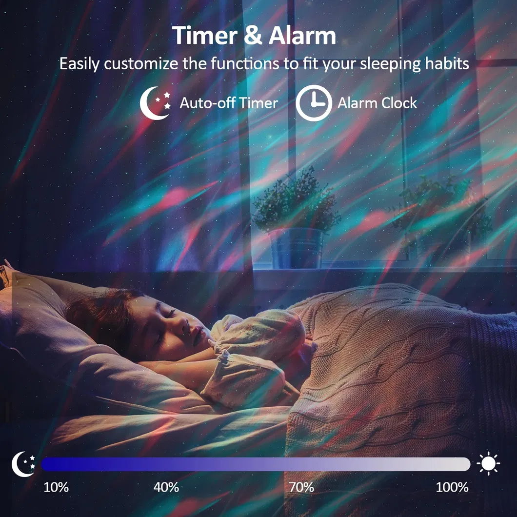 Aurora Star Projector Galaxy Projector Lights for Bedroom, WiFi Nebula Ceiling Projector Night Light with Music Speaker