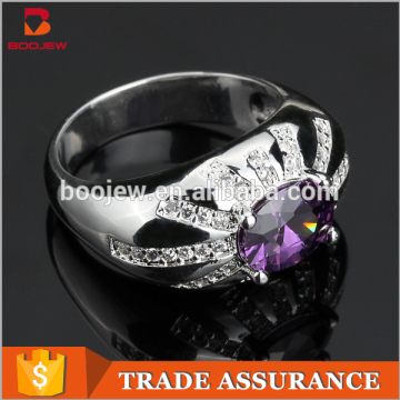 Fashion jewelry wholesale price latest design ladies rings with purple diamonds