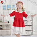 high quality Christmas dress with white lace for girls