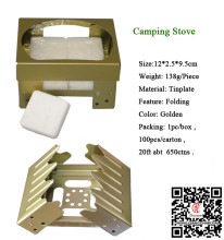 HongQiang high quality Outdoor Army Solid fuel Mini Folding Camping solid fuel stove