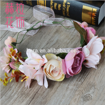 New style handcraft fabric bridal flower wreaths rose headband 12HE