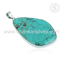 Heavenly Sky Sea Turquoise Gemstone Jewelry Pendant Wholesale Silver Jewelry
