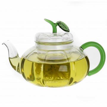 Borosilicate Pumpkin Glass Teapot With Glass Infuser