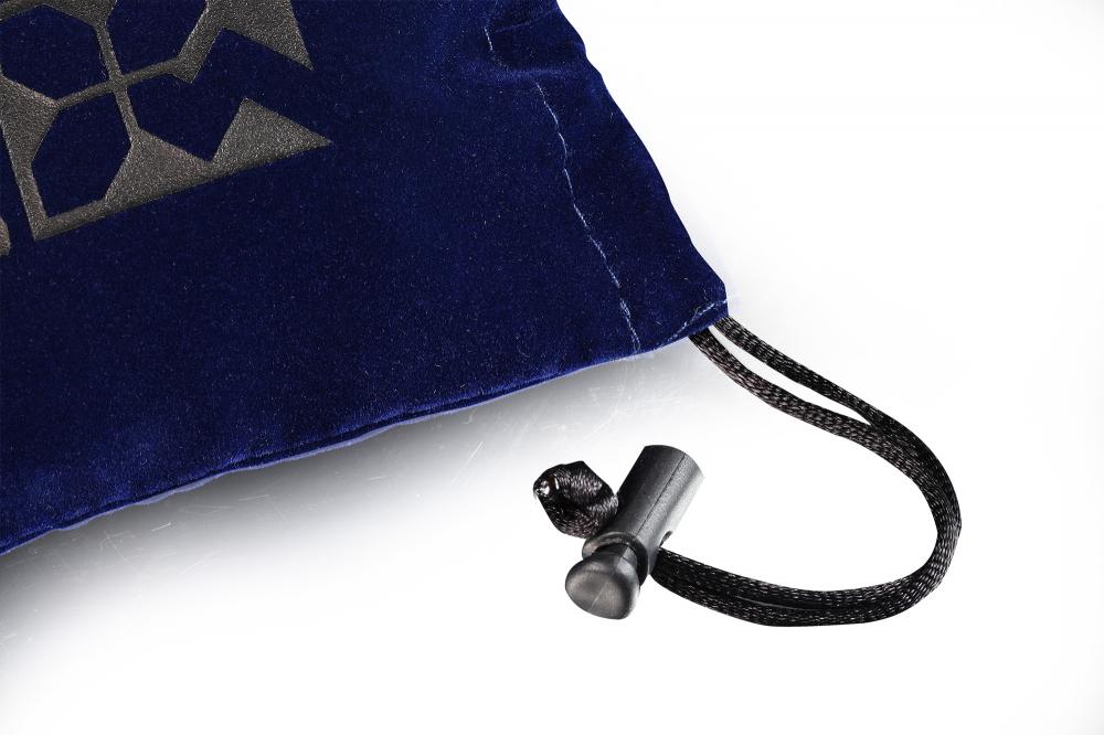 Personnalisé sac cadeau de bijoux en velours bleu marine avec logo