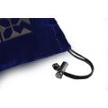 Customized Navy velvet jewelry gift bag with logo