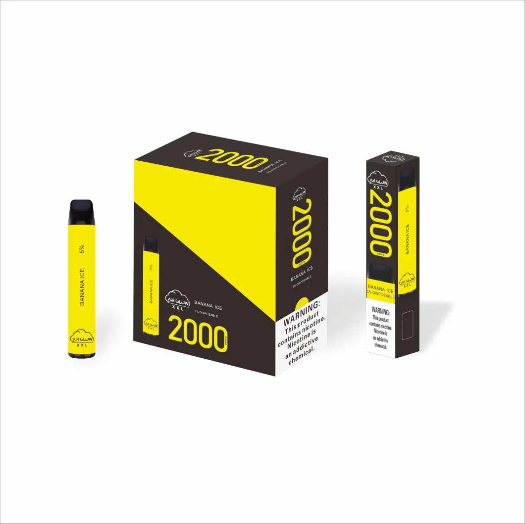 Shenzhen Factory Low MOQ Acceptable 2000 Puffs Air Glow XXL Disposable E Cigarette