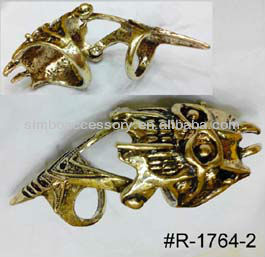 fashion metal bird skull jewelry ring