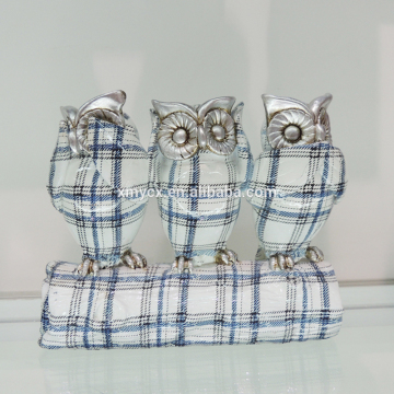 Hear No Evil Speak No Evil See No Evil Resin Owl Statues