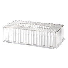 Acrylic Clear Plastic Tissue Box Holder - Swirl Rectangular Stripe