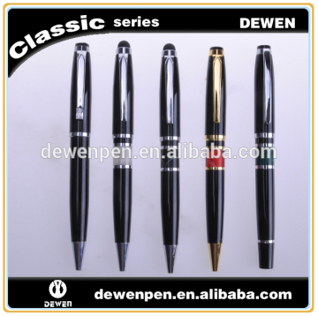 Classic Black Business Gift Metal Ball Pen , Custom Pen Logo Gel Pen Set