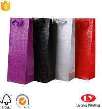 Luxury Wine Paper Bag With Ribbon Handle