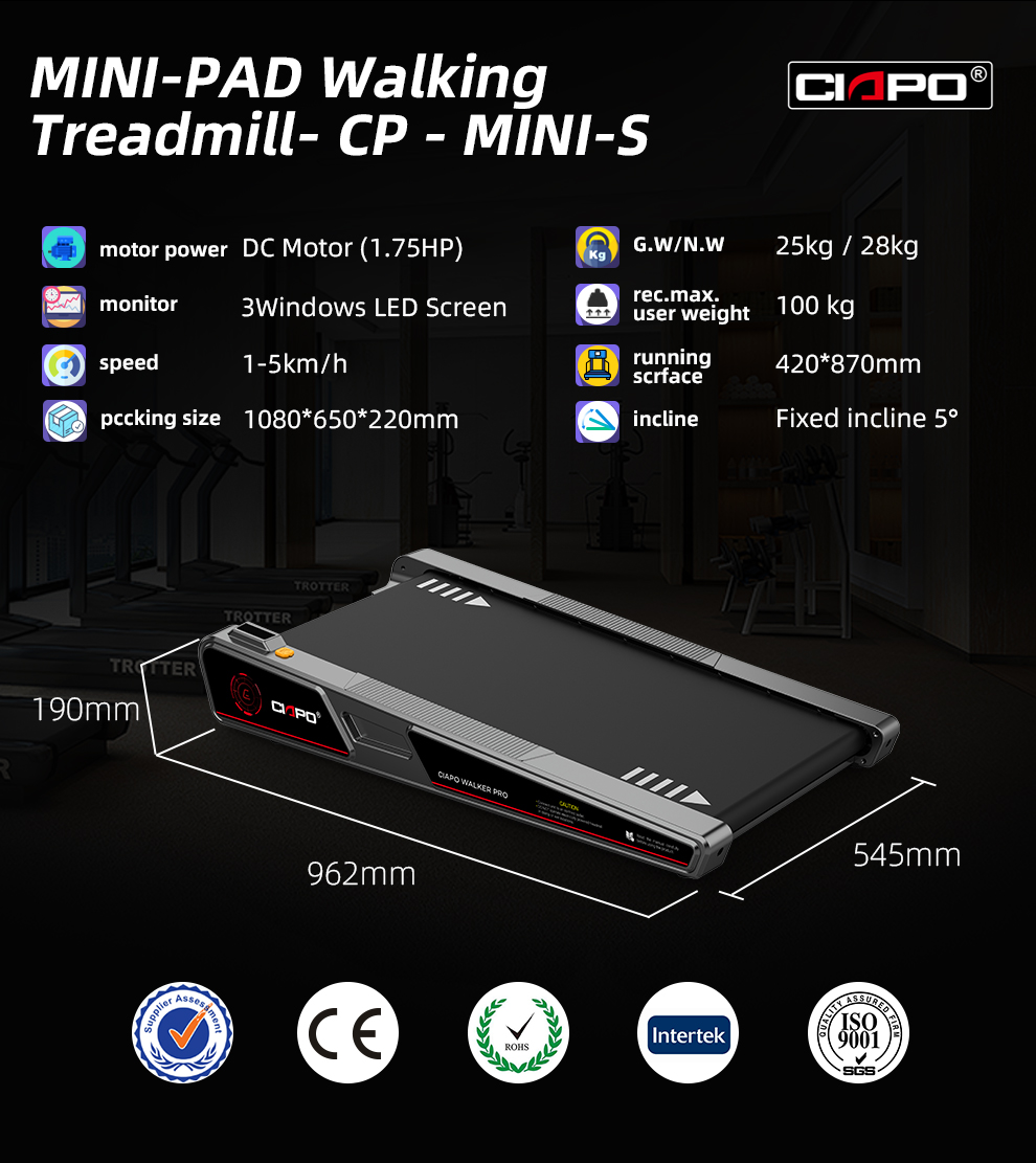 CIAPO New Style Walking Pad Safety Fitness Mini Treadmill Home Office Use Cheap Price running Machine