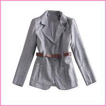 fashion design lapel belted with lining office jacket suit
