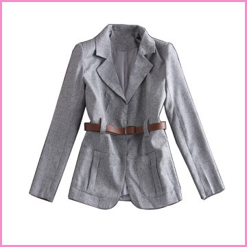 fashion design lapel belted with lining office jacket suit