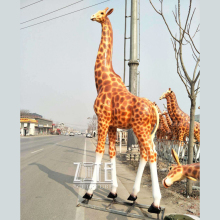 Factory outdoor large animal sculpture resin fiberglass giraffe statue