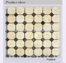 whites stone and black glass mosaic wall tiles