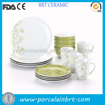 Glazing Porcelain Dishes Dinner Set In Green