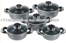 10pcs aluminium cookware set with glass lids